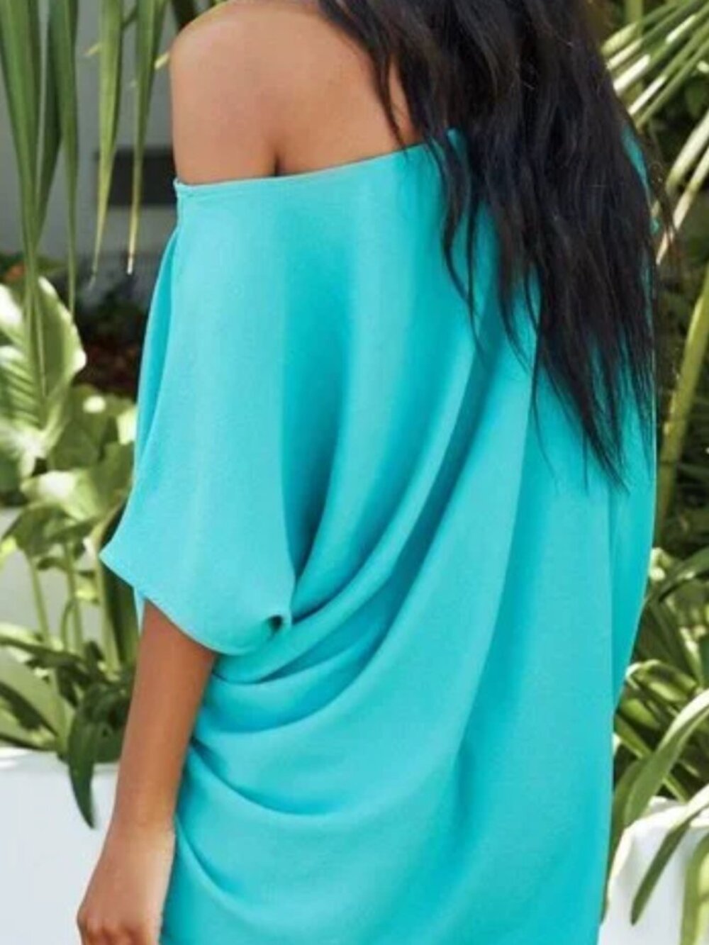 Vici Abstract Dot Print Dress With Asymmetrical Hem - Picture 6 of 6